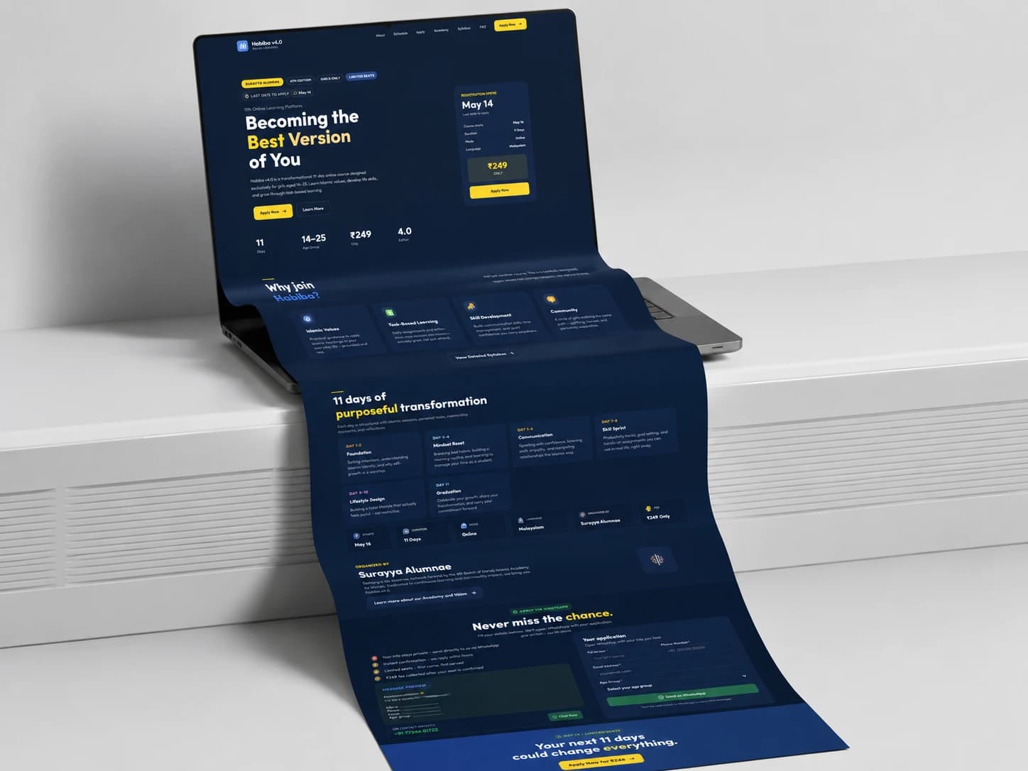 Modern Website for Habiba Online Course | UI/UX